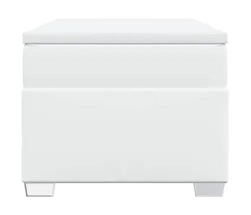 Atsperu Gulta Ar Matraci, Balta, 90X200 Cm, Mākslīgā Āda Vidaxl