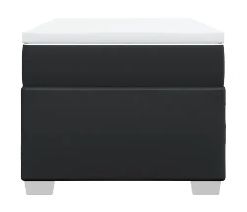 Lova Su Spyruoklėmis Ir Čiužiniu, Juoda,100X200cm Dirbtinė Oda