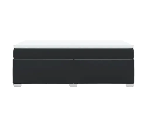 Lova Su Spyruoklėmis Ir Čiužiniu, Juoda,100X200cm Dirbtinė Oda