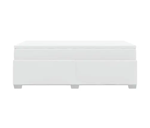 Atsperu Gulta Ar Matraci, Balta, 100X200 Cm, Mākslīgā Āda Vidaxl