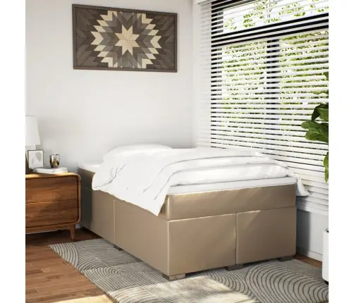 Atsperu Gulta Ar Matraci, Kapučīno, 120X190 Cm, Mākslīgā Āda Vidaxl