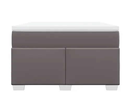 Atsperu Gulta Ar Matraci, Pelēka, 120X200 Cm, Mākslīgā Āda Vidaxl