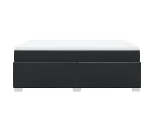 Kontinentaalvoodi Madratsiga,Must, 140X190 cm Kunstnahk