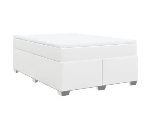 Kontinentaalvoodi Madratsiga, Valge, 140X190 cm Kunstnahk