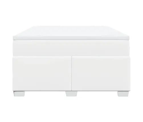 Kontinentaalvoodi Madratsiga, Valge, 140X190 cm Kunstnahk