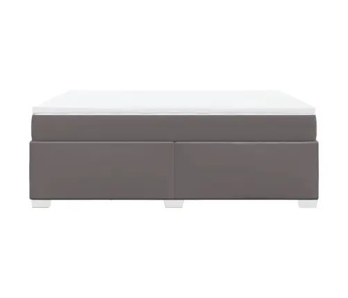 Atsperu Gulta Ar Matraci, Pelēka, 140X190 Cm, Mākslīgā Āda Vidaxl