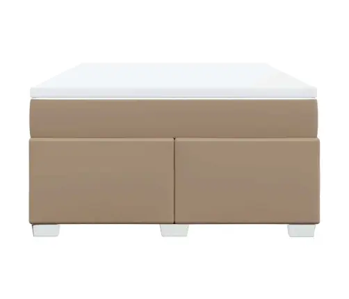 Atsperu Gulta Ar Matraci, Kapučīno, 140X190 Cm, Mākslīgā Āda Vidaxl