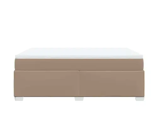 Atsperu Gulta Ar Matraci, Kapučīno, 140X190 Cm, Mākslīgā Āda Vidaxl