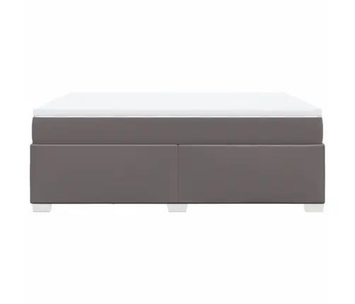 Lova Su Spyruoklėmis Ir Čiužiniu, Pilka,140X200cm Dirbtinė Oda