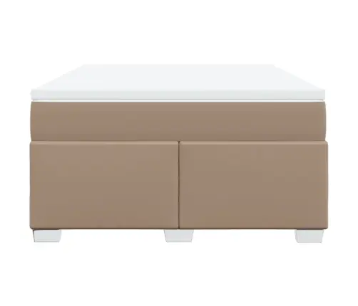 Atsperu Gulta Ar Matraci, Kapučīno, 160X200 Cm, Mākslīgā Āda Vidaxl