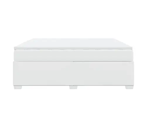 Atsperu Gulta Ar Matraci, Balta, 180X200 Cm, Mākslīgā Āda Vidaxl