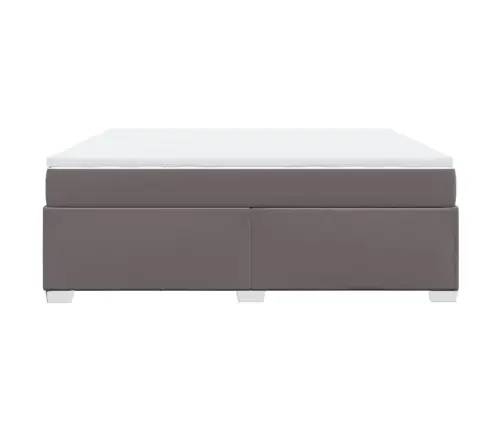 Atsperu Gulta Ar Matraci, Pelēka, 180X200 Cm, Mākslīgā Āda Vidaxl