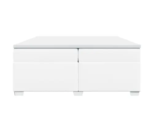 Kontinentaalvoodi Madratsiga, Valge, 200X200 cm Kunstnahk