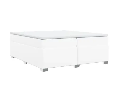 Kontinentaalvoodi Madratsiga, Valge, 200X200 cm Kunstnahk