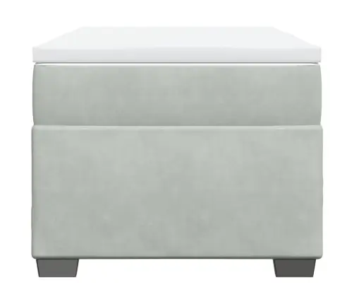 Kontinentaalvoodi Madratsiga, Helehall, 80X200 cm Samet