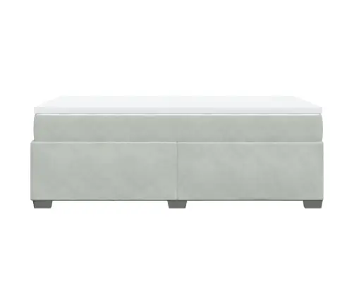 Kontinentaalvoodi Madratsiga, Helehall, 80X200 cm Samet