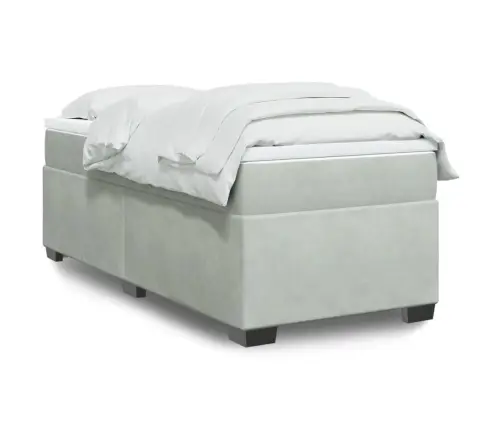 Kontinentaalvoodi Madratsiga, Helehall, 80X200 cm Samet