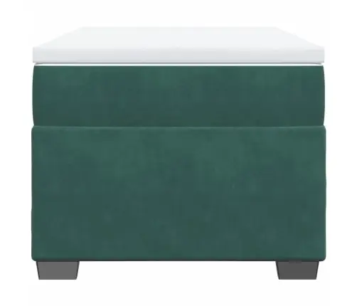 Lova Su Spyruoklėmis Ir Čiužiniu, Žalia, 80X200cm Aksomas