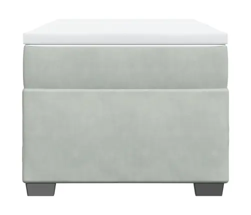 Kontinentaalvoodi Madratsiga, Helehall, 90X190 cm Samet