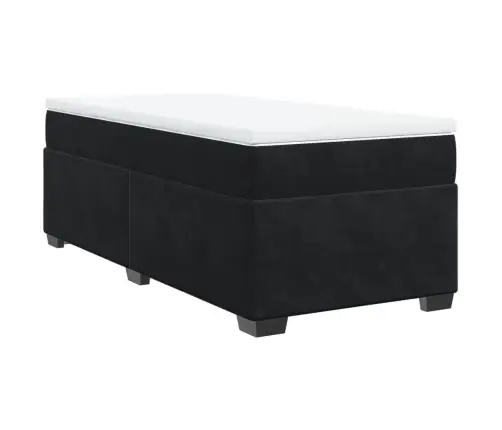 Atsperu Gulta Ar Matraci, Melna Samts, 90X190 Cm Vidaxl