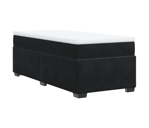 Atsperu Gulta Ar Matraci, Melna Samts, 90X190 Cm Vidaxl