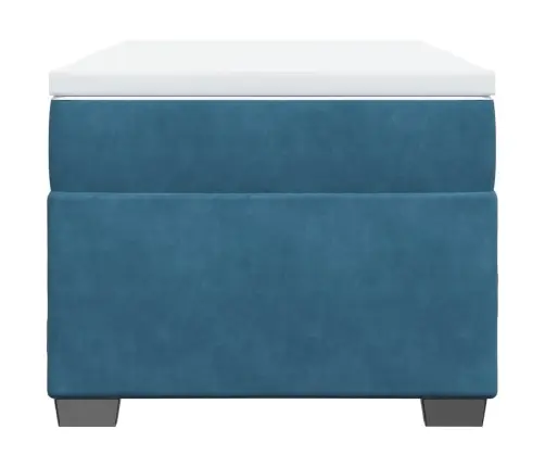 Atsperu Gulta Ar Matraci, Tumši Zils Samts, 90X190 Cm Vidaxl