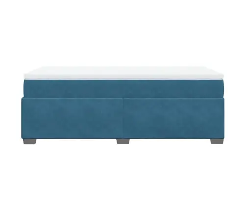 Atsperu Gulta Ar Matraci, Tumši Zils Samts, 90X190 Cm Vidaxl