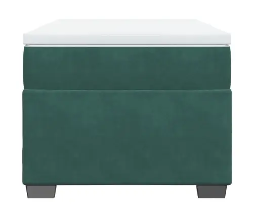 Lova Su Spyruoklėmis Ir Čiužiniu, Žalia, 90X200 cm Aksomas