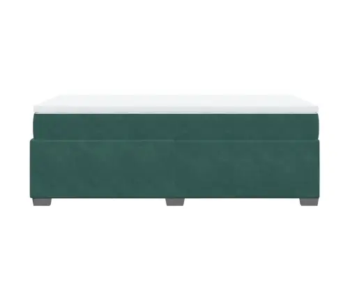 Lova Su Spyruoklėmis Ir Čiužiniu, Žalia, 90X200 cm Aksomas