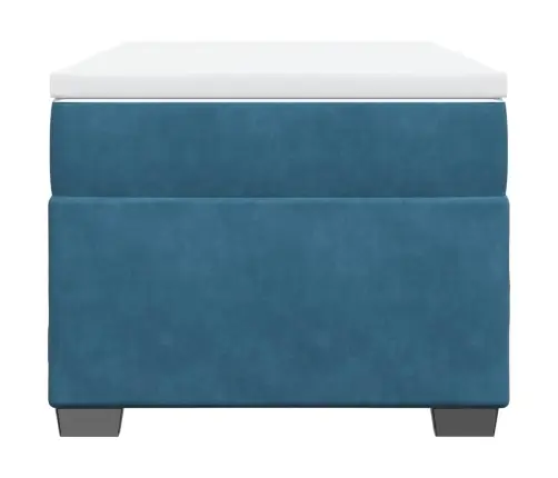 Lova Su Spyruoklėmis Ir Čiužiniu, Mėlyna,90X200 cm Aksomas