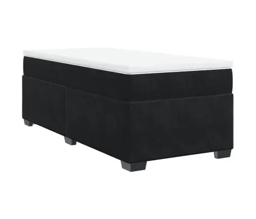 Kontinentaalvoodi Madratsiga, Must, 100X200 cm Samet