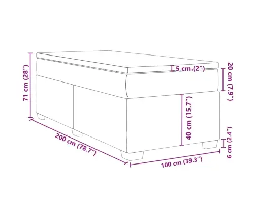 Kontinentaalvoodi Madratsiga, Must, 100X200 cm Samet