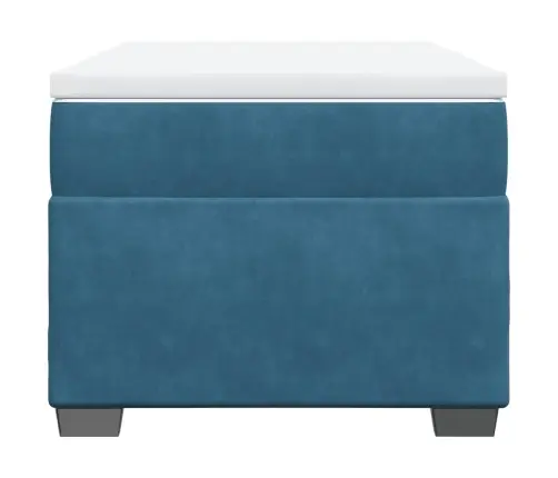 Atsperu Gulta Ar Matraci, Tumši Zils Samts, 100X200 Cm Vidaxl