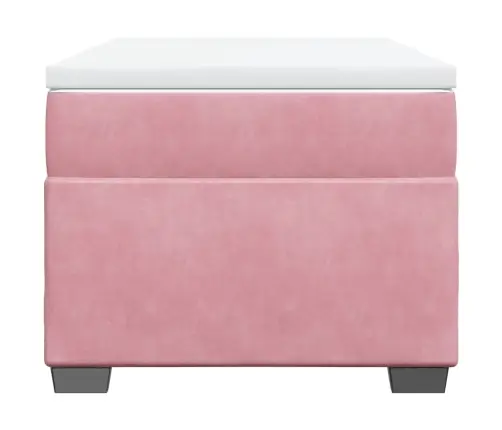 Atsperu Gulta Ar Matraci, Rozā Samts, 100X200 Cm Vidaxl