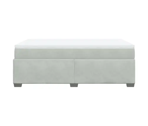 Lova Su Spyruoklėmis Ir Čiužiniu, Pilka, 120X190cm Aksomas