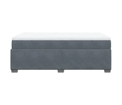 Atsperu Gulta Ar Matraci, Tumši Pelēks Samts, 120X190 Cm Vidaxl