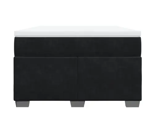 Lova Su Spyruoklėmis Ir Čiužiniu, Juoda, 120X190cm Aksomas