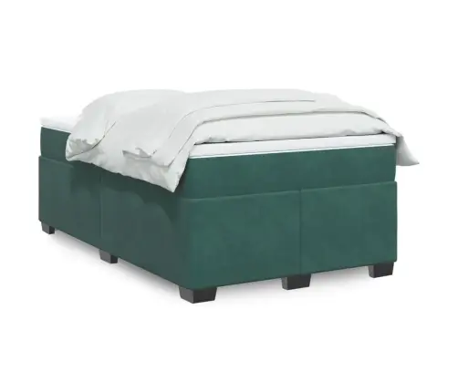 Atsperu Gulta Ar Matraci, Tumši Zaļš Samts, 120X190 Cm Vidaxl