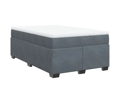 Atsperu Gulta Ar Matraci, Tumši Pelēka Samts, 120X200 Cm Vidaxl