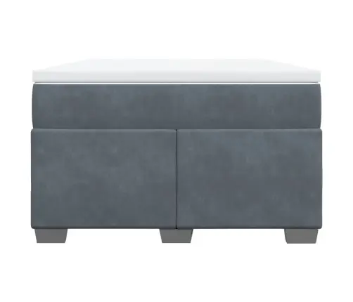 Atsperu Gulta Ar Matraci, Tumši Pelēka Samts, 120X200 Cm Vidaxl