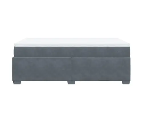 Atsperu Gulta Ar Matraci, Tumši Pelēka Samts, 120X200 Cm Vidaxl