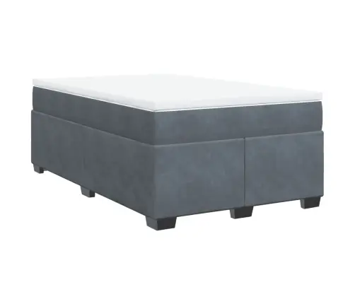 Atsperu Gulta Ar Matraci, Tumši Pelēka Samts, 120X200 Cm Vidaxl