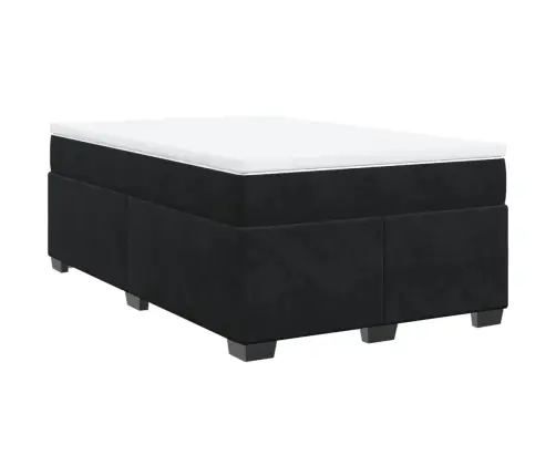 Atsperu Gulta Ar Matraci, Melna Samts, 120X200 Cm Vidaxl