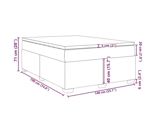 Lova Su Spyruoklėmis Ir Čiužiniu, Juoda, 140X190 cm Aksomas