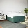 Atsperu Gulta Ar Matraci, Tumši Zaļš Samts, 140X190 Cm Vidaxl
