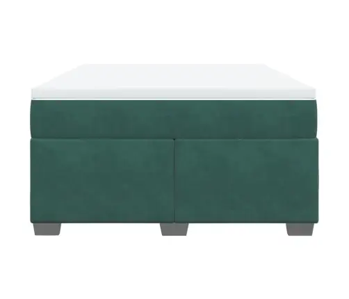 Atsperu Gulta Ar Matraci, Tumši Zaļš Samts, 140X190 Cm Vidaxl