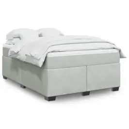 Kontinentaalvoodi Madratsiga, Helehall, 140X200 cm Samet