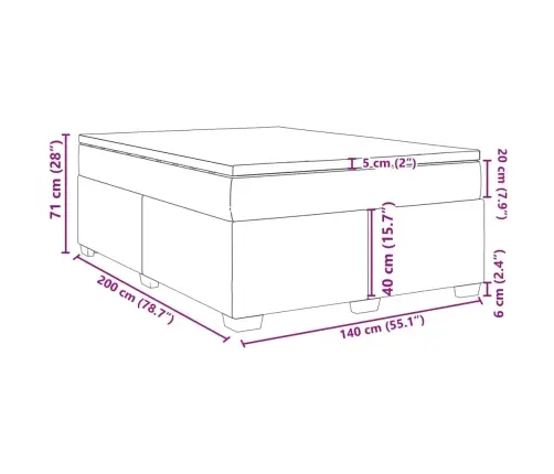 Atsperu Gulta Ar Matraci, Melna Samts, 140X200 Cm Vidaxl
