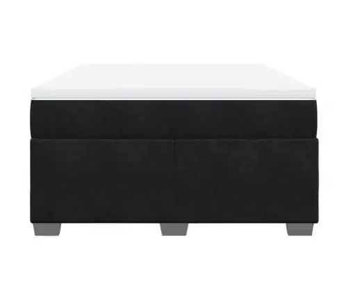 Atsperu Gulta Ar Matraci, Melna Samts, 140X200 Cm Vidaxl