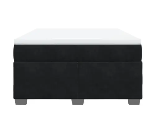 Atsperu Gulta Ar Matraci, Melna Samts, 160X200 Cm Vidaxl